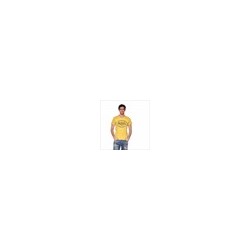 T shirt avec col en V moutarde